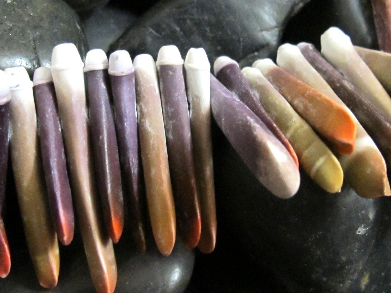 10 Beads -Sea Urchin sticks natural shell beads -- NB030s