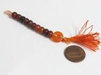 2 counters mala making supplies - Tibetan mala making recycled horn beads - red brown color one mala counter tassel ML124E