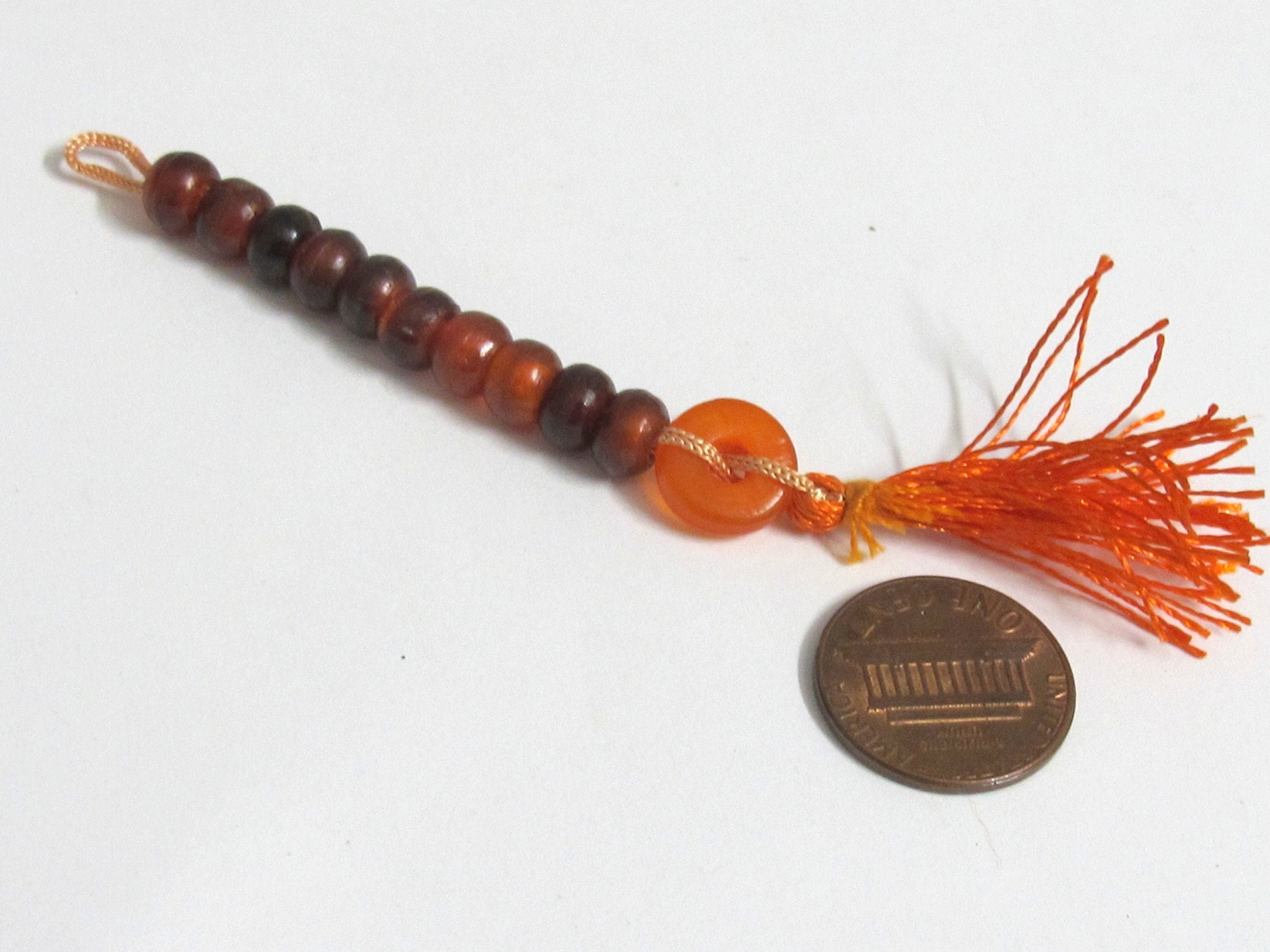 2 counters mala making supplies - Tibetan mala making recycled horn beads - red brown color one mala counter tassel ML124E