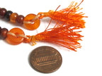 2 counters mala making supplies - Tibetan mala making recycled horn beads - red brown color one mala counter tassel ML124E