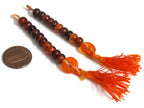 2 counters mala making supplies - Tibetan mala making recycled horn beads - red brown color one mala counter tassel ML124E