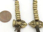 Tibetan antiqued brass vajra and bell on leather cord mala counter set - GB018