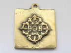 Square shape Tibetan calendar mandala timeline wheel with double dorje symbol Brass pendant - CP038 custom design copyright Nepalbeadshop