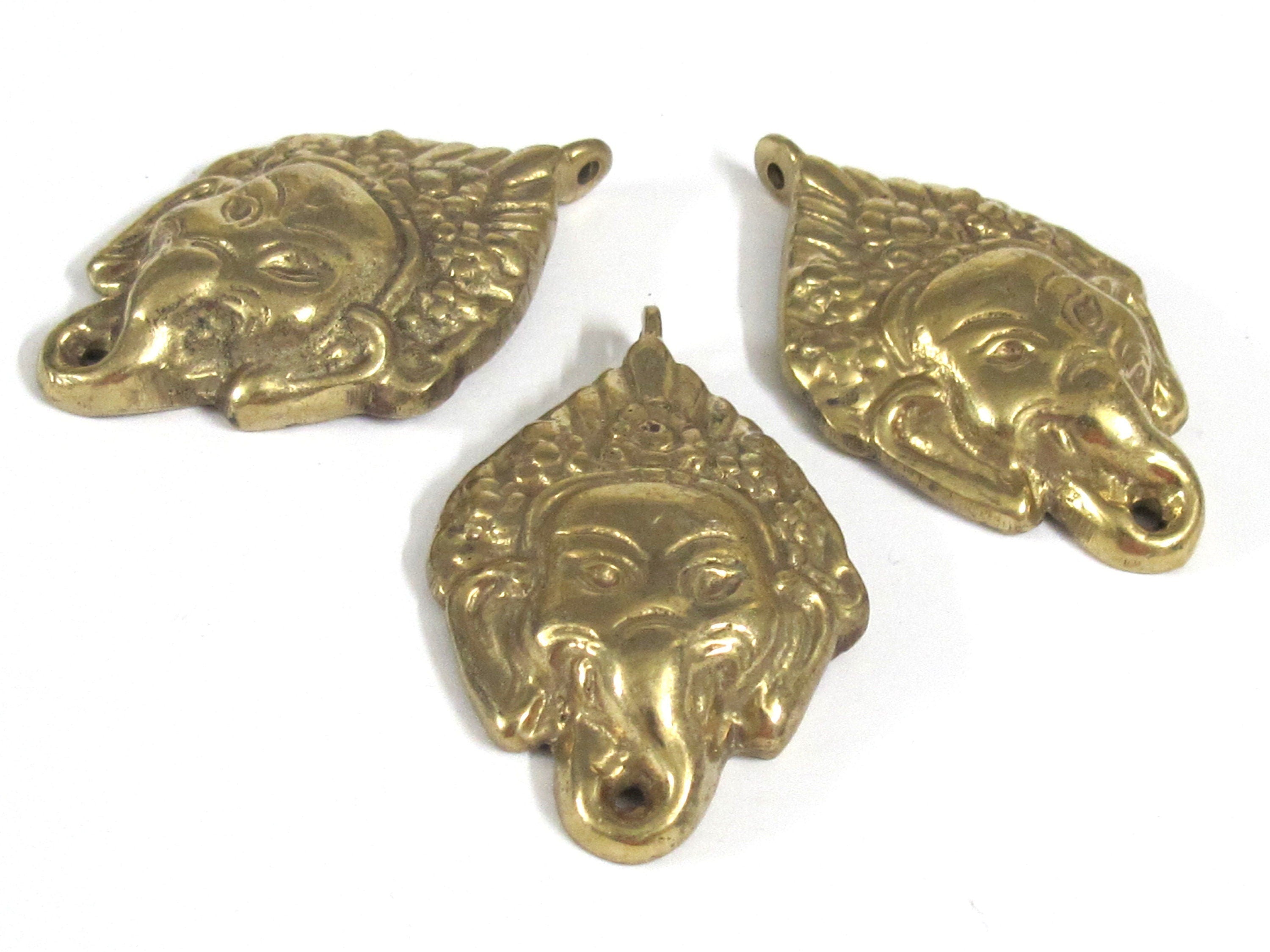Ganesha Pendant - Shri Ganesha hindu lord Ganesha brass pendant jewelry supply Ganpati Ganeshji Ganesh solid brass pendent Nepal - CP141