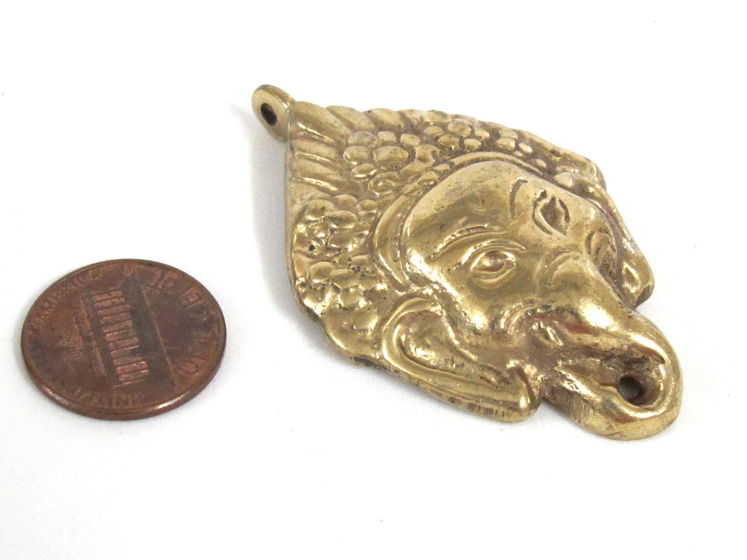 Ganesha Pendant - Shri Ganesha hindu lord Ganesha brass pendant jewelry supply Ganpati Ganeshji Ganesh solid brass pendent Nepal - CP141
