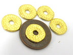 10 Beads - Gold tone plated donut disc beads 12 mm - BD881