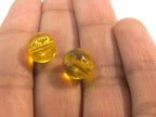 4 Beads-Tibetan om mantra etched honey yellow color quartz beads 10 mm - GM227K