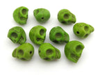 10 green howlite skull beads 10 mm x 8 mm - GM332