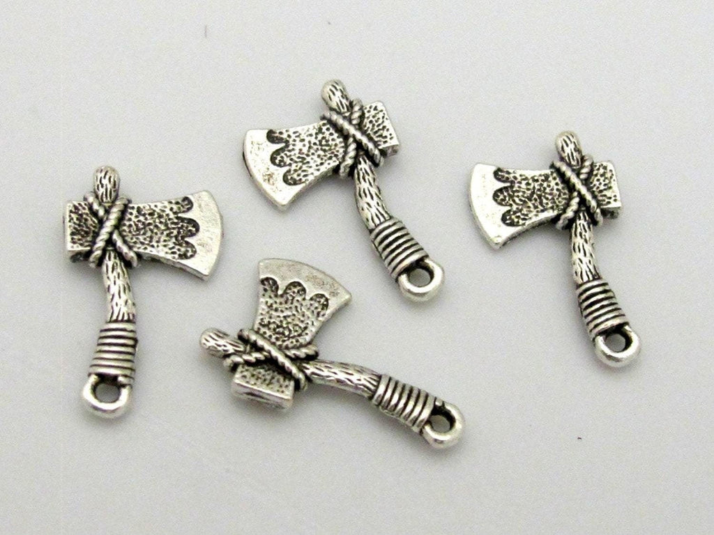 8 charms - Axe shape charms antiqued silver tone plated - CM094