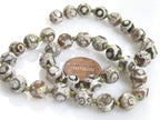 5 Beads- Tibetan gemstone beads Tibetan agate beads rustic brown grey greenish color 8 mm - GM223E