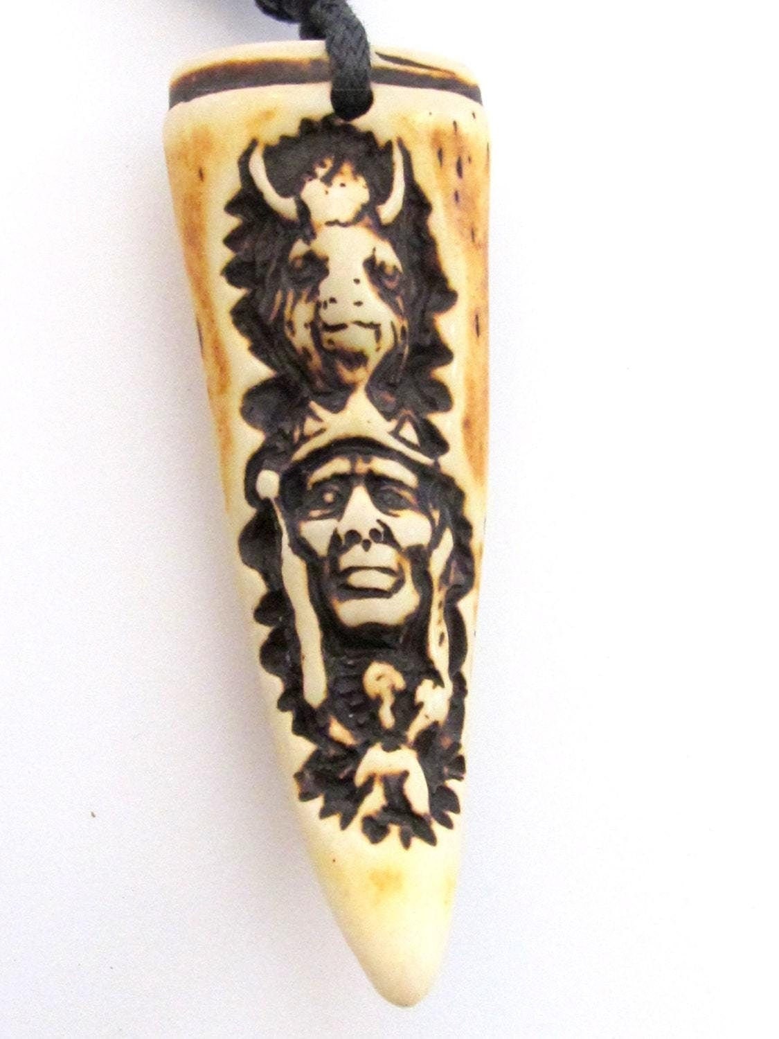 1 Pendant - Large Native Indian chief resin pendant - PB084