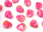 4 Beads - Pink color dyed jade small skull beads - GM373B