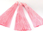 1 Piece - Long Light pink silk tassel charm supplies - 120 mm long - BD867