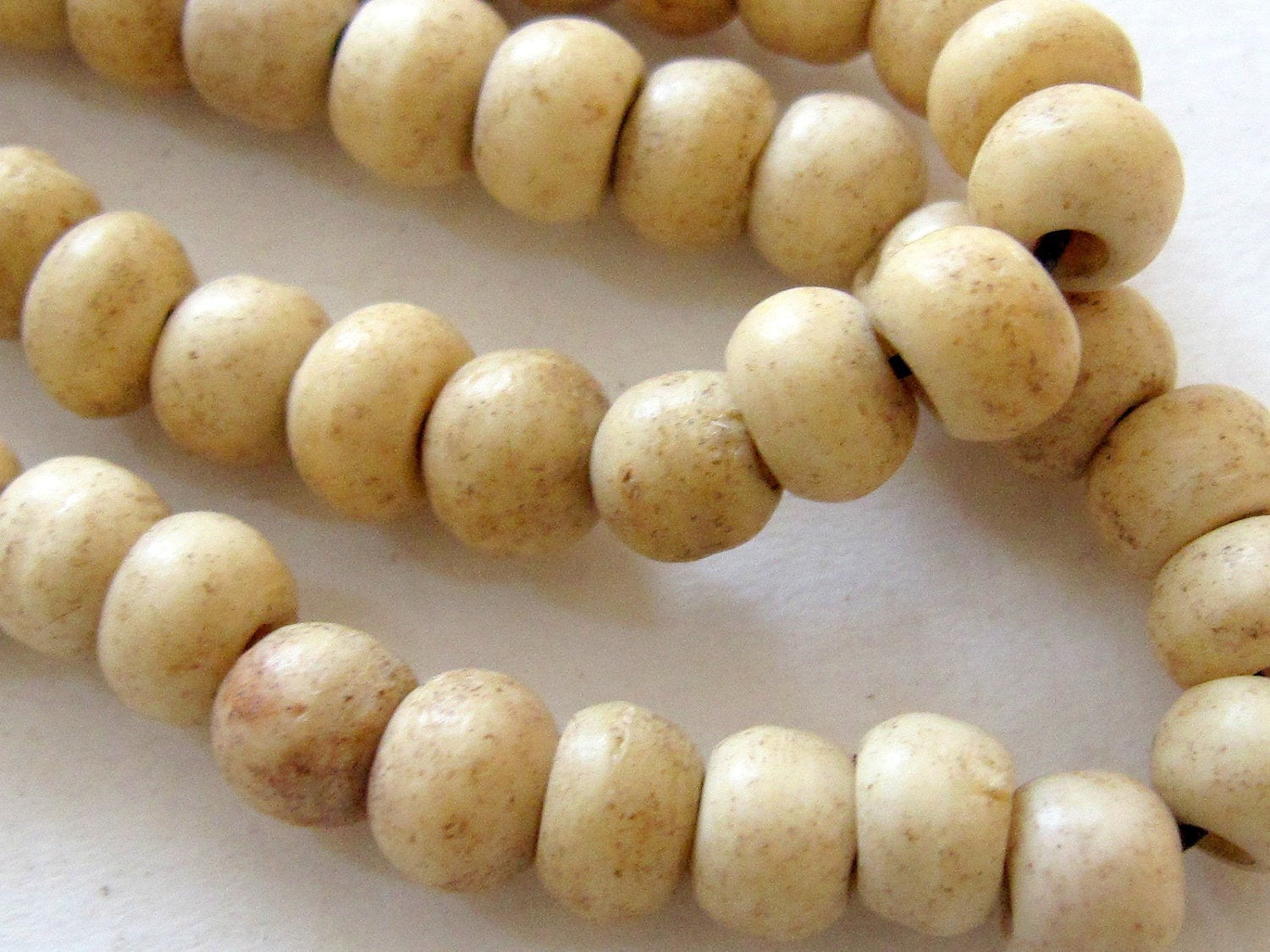 10 Beads- Small size Tibetan small size spacer upcycled cattle bone beads - NB022