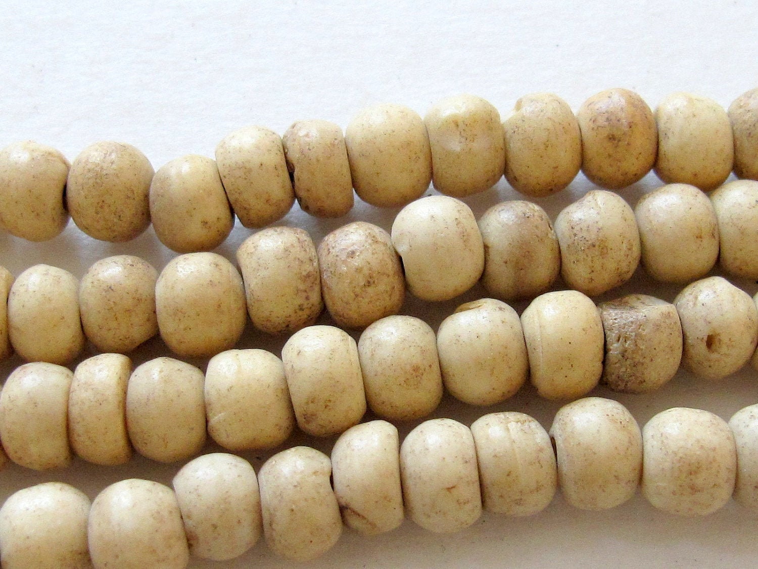 10 Beads- Small size Tibetan small size spacer upcycled cattle bone beads - NB022