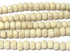25 Beads - Small 6 mm size spacer natural tulsi basil mala beads rondelle oval shape - NB155