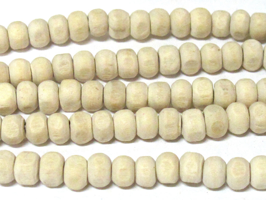 20 Beads - Small 6 mm size spacer natural tulsi basil mala beads rondelle oval shape - NB155