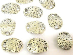 8 Beads - Oval disc shape antiqued silver tone connector beads 20 mm x 15 mm - BD940