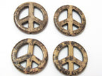 4 Beads - Peace sign pendant beads 25 mm - GM192