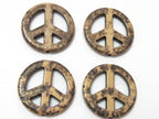 4 Beads - Peace sign pendant beads 25 mm - GM192