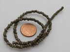 SALE - 1 Full Strand - Small size 3 mm brass tone plated cube metal beads - BD418