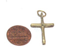 1 pendant - Small size Tibetan solid brass cross pendant - PM259D