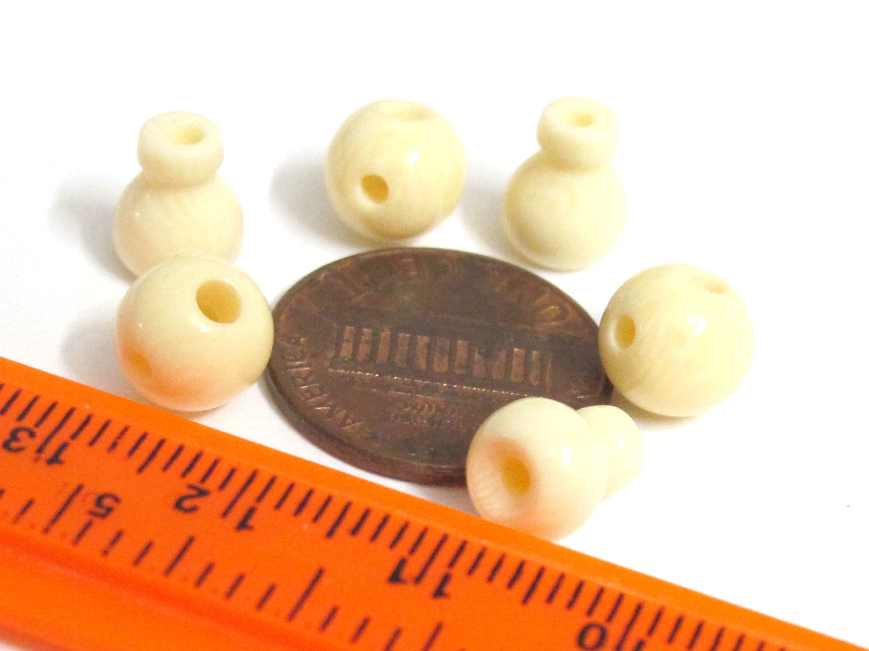 Guru beads 3 sets - 3 hole Guru beads cream color resin Guru Beads 8 mm size and column bead - GB014K