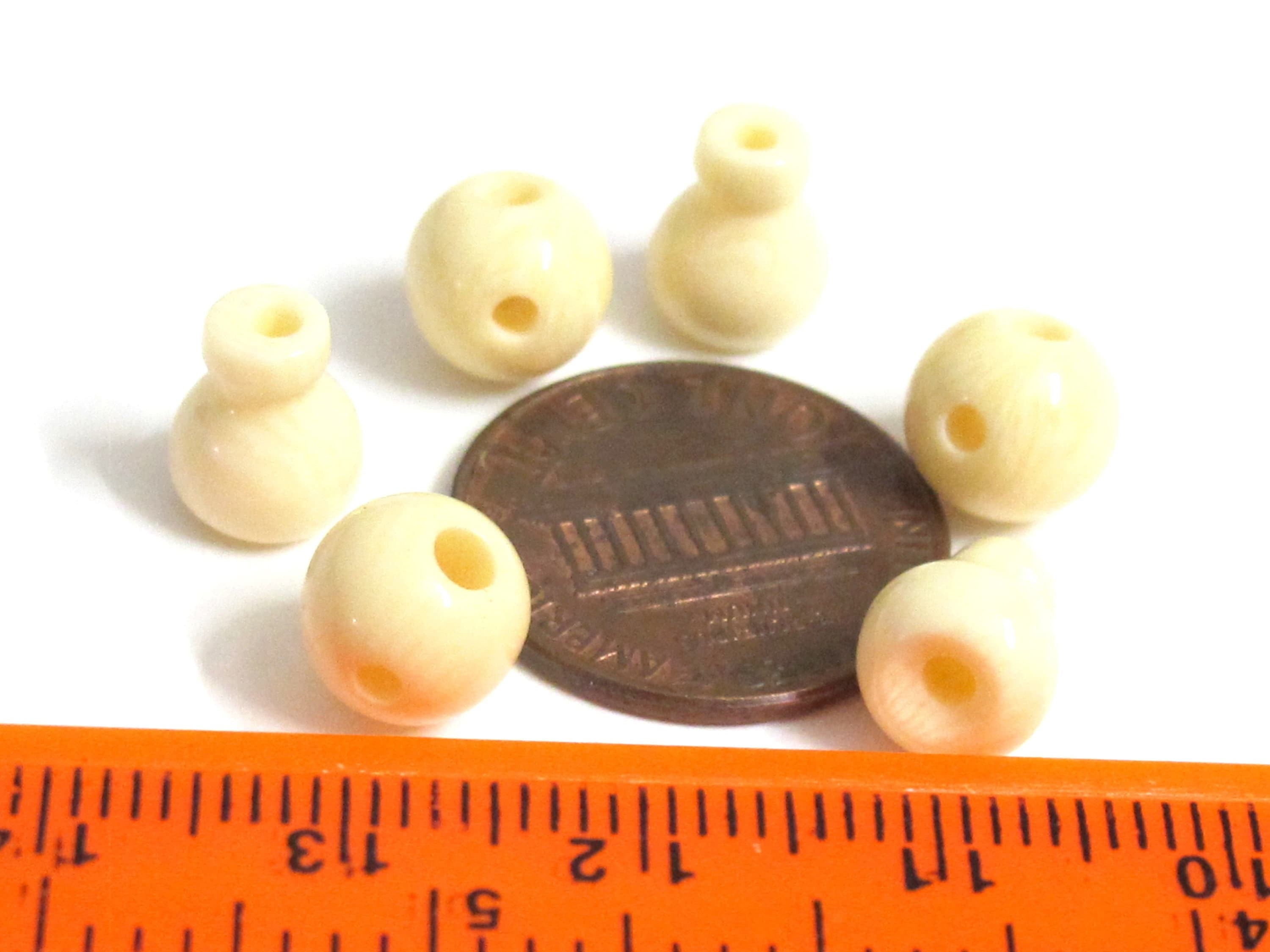 Guru beads 3 sets - 3 hole Guru beads cream color resin Guru Beads 8 mm size and column bead - GB014K