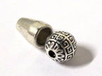 3 sets- Tibetan Guru beads - Tibetan silver 3 hole Guru Bead 8.5-9 mm size with column bead - GB052s