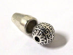 3 sets- Tibetan Guru beads - Tibetan silver 3 hole Guru Bead 8.5-9 mm size with column bead - GB052s