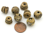 3 sets - Guru bead Sets - Large 3 hole conch shell prayer mala Guru bead 13 -14 mm - GB031