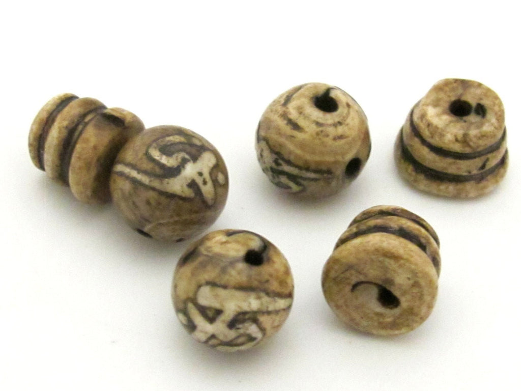 3 sets - Guru bead Sets - Large 3 hole conch shell prayer mala Guru bead 13 -14 mm - GB031