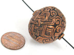 1 Bead - Large heavy oval shape mix bird animal floral design copper finish brass beads Tibetan beads nepal bead ethnic beads BD985