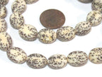 1 full strand -Natural salwag flat oval shape seed beads - NB035B