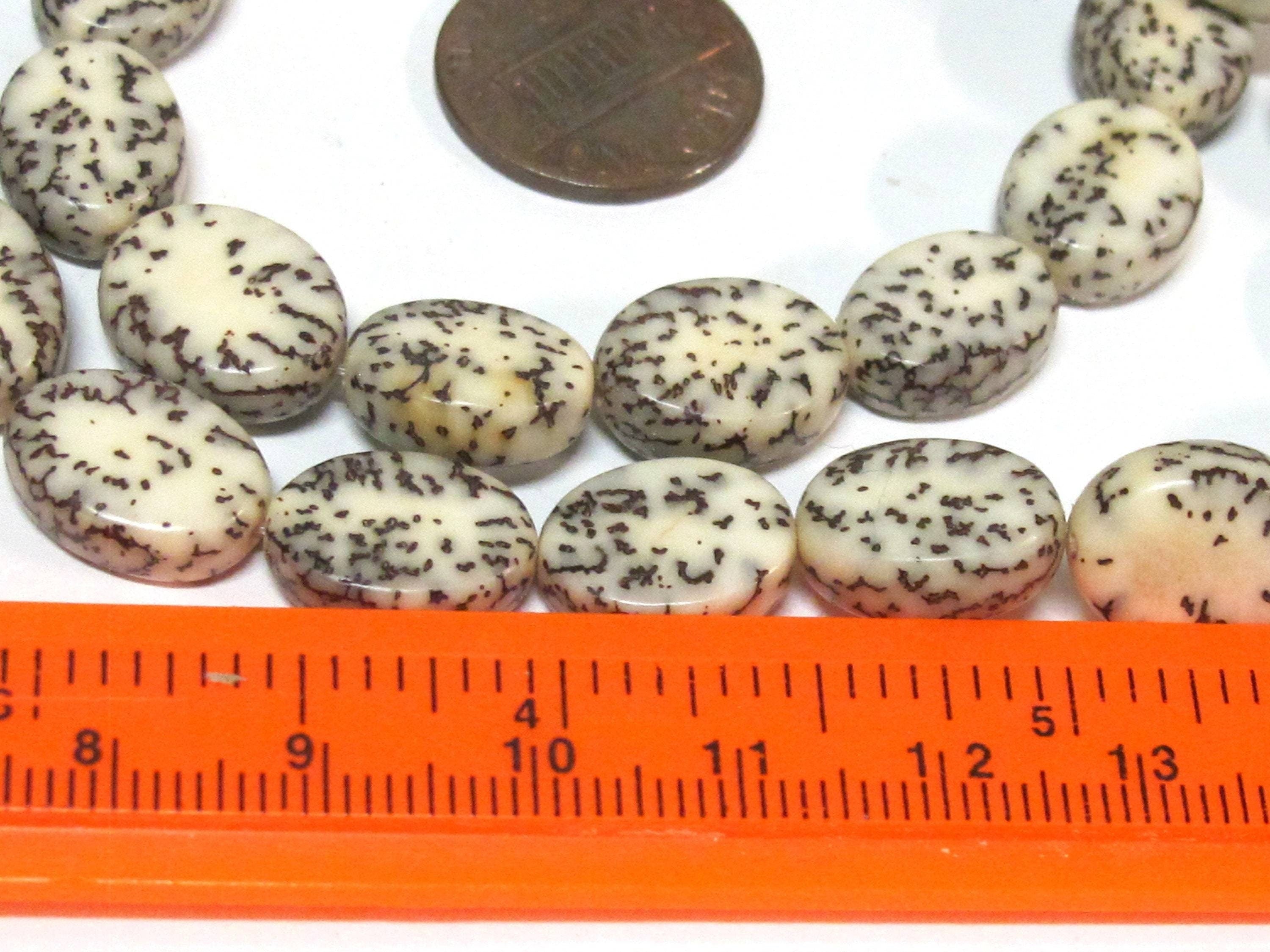 1 full strand -Natural salwag flat oval shape seed beads - NB035B