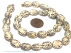 1 full strand -Natural salwag flat oval shape seed beads - NB035B