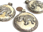 1 pendant - Elephant pendant - Ethnic tribal Tibetan elephant jewelry pendant naga conch shell elephant pendants Nepal pendants - PM406KE