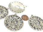 Tibetan ashtamangala auspicious symbols Om pendant Tibetan pendant antiqued silver finish ethnic Nepal supplies- CP060K