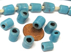 10 Beads-Nepal ethnic glass beads aqua Blue color - BD385B