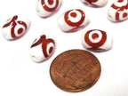 10 Beads - Tibetan etched agate dzi design beads 8 mm x 12 mm - GM128Bs
