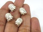 4 Beads -Beautiful reversible silver tone plated Tibetan Buddha bead - BD890