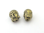 4 Beads-Reversible brass tone plated Tibetan Buddha bead - BD415A