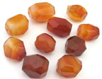 4 Beads - Faceted thick Carnelian Agate gemstone nugget beads - GM344