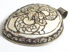 OOAK Tibetan dragon carved conch shell pendant Large heavy bold unique jewelry pendant with tibetan dragon carving Nepal pendants - PM458G