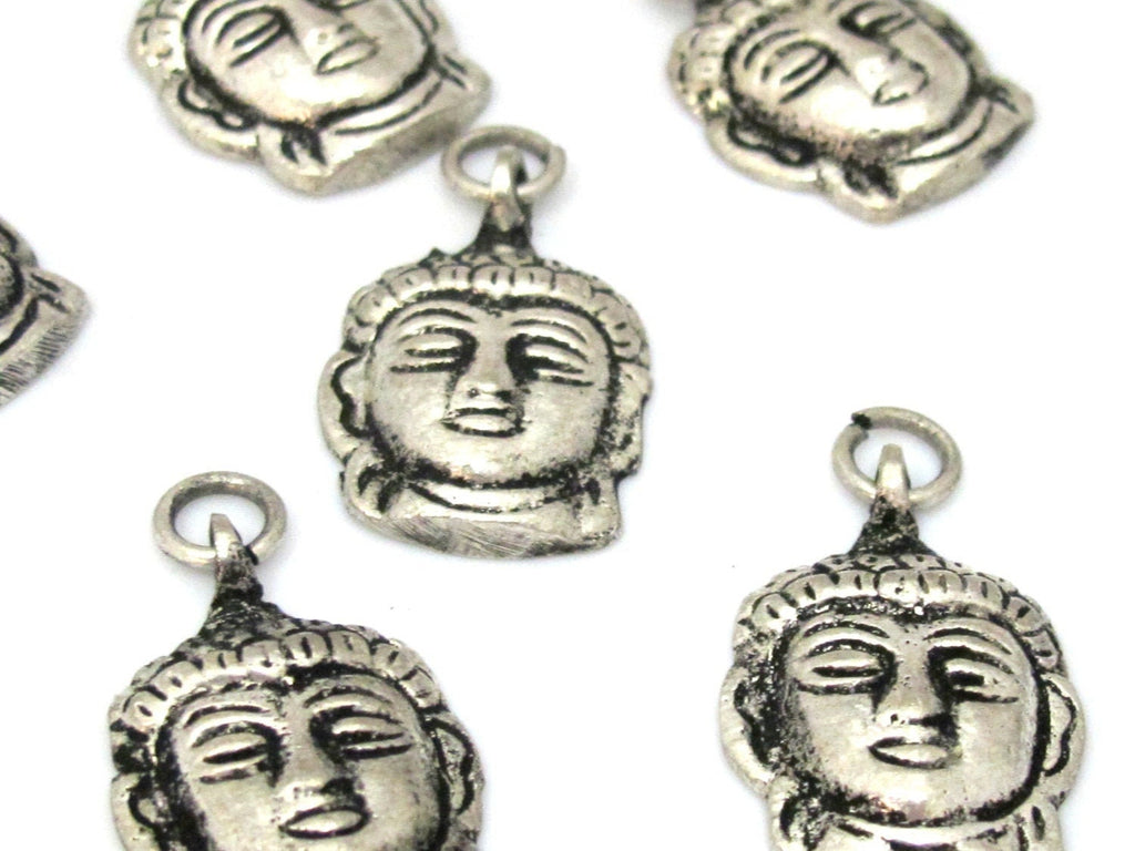 1 Pendant - Small Tibetan silver Buddha face pendant from Nepal - CP107