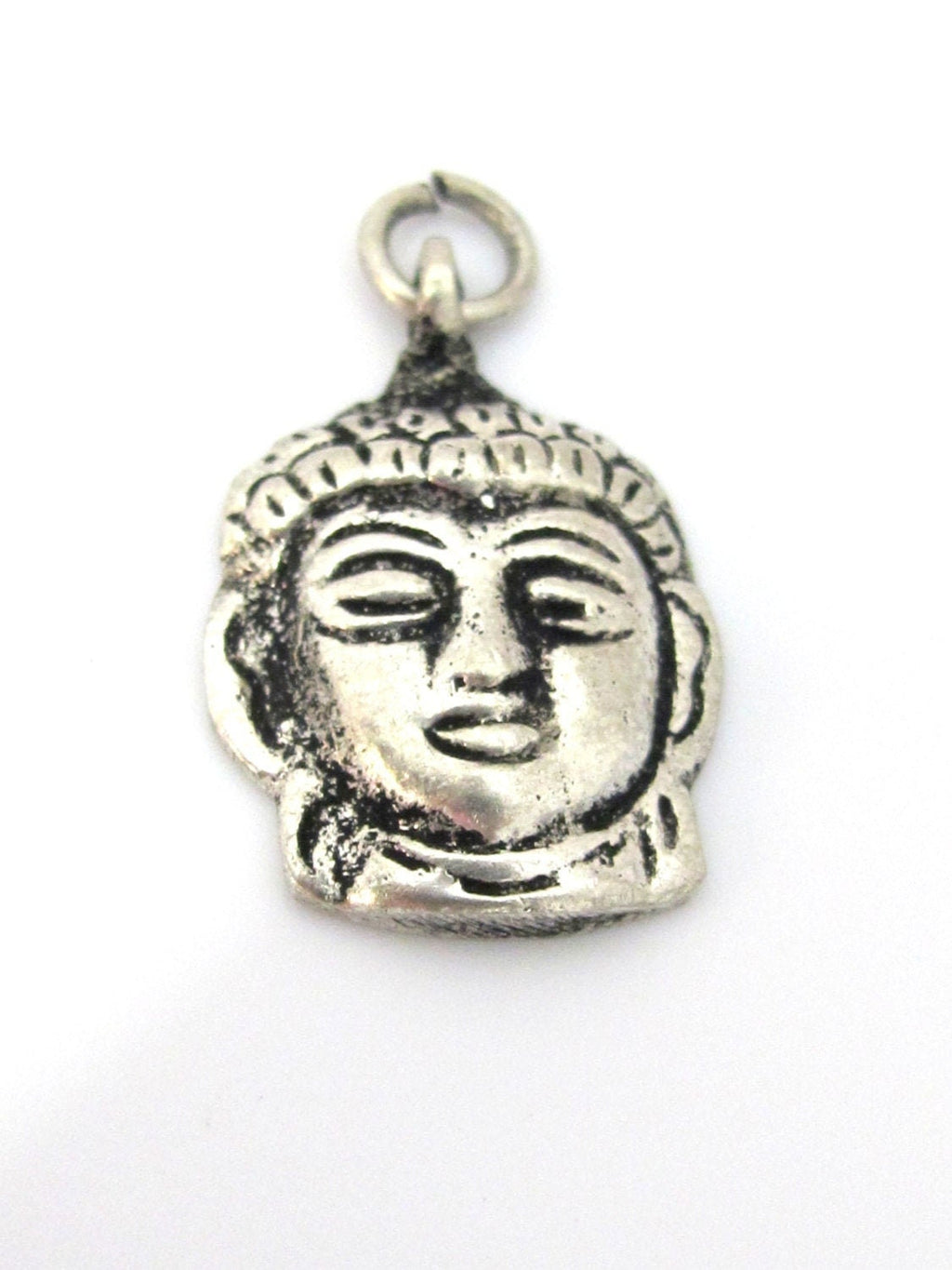 1 Pendant - Small Tibetan silver Buddha face pendant from Nepal - CP107