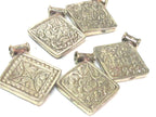 Ethnic Tibetan cream color carved recycled cattle bone Buddha eye symbol pendant - PM594B