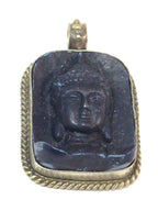 1 pendant - Tibetan blue color Buddha face pendant from Nepal - PS001D copyright Nepalbeadshop