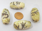 1 Bead - Large size Tibetan Om mantra turquoise inlaid naga conch shell beads - CH063