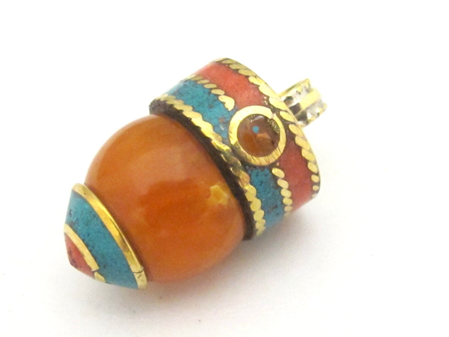 1 Pendant - Tibetan copal resin bullet shape pendant - PM318